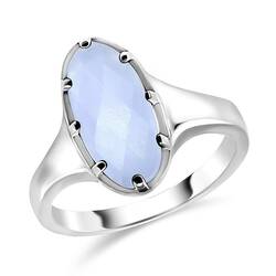 Blue Chalcedony Silver Rings NSR-2338